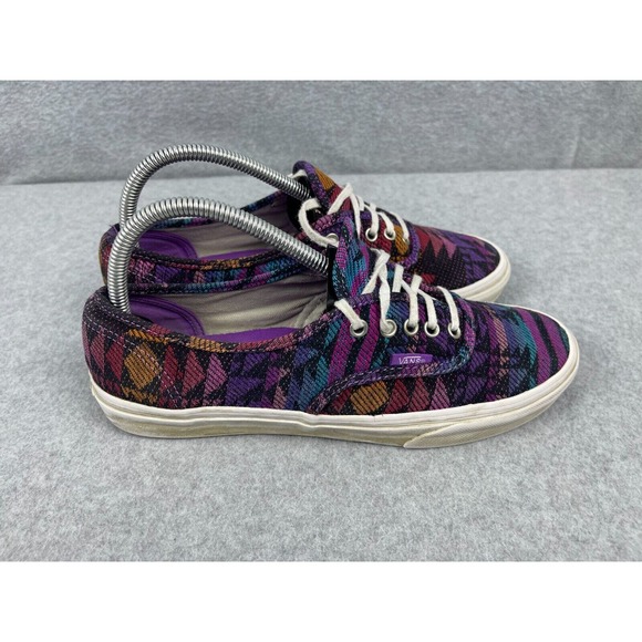 Vans Black Geometric Aztec Canvas Sneaker Shoe Mens 7 Womens 8.5 Vintage - Picture 5 of 11